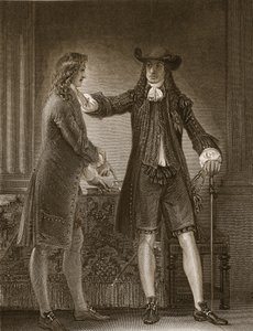 Charles II and Sir William Temple, engraved by J. Parker, illustration from David Hume